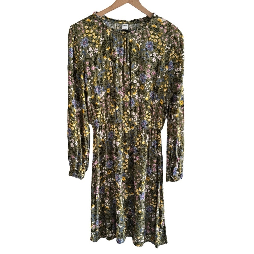 Old Navy Floral Dress Size Small Keyhole Neck Ruffle Trim Cottagecore Boho